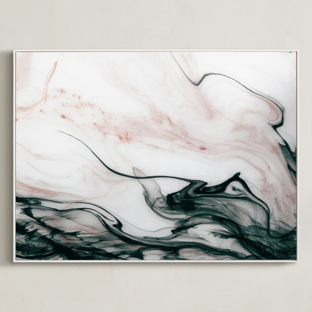 "Ethereal Flow" - Art Print in Ocean Sunset by Melanie Severin - Framed Canvas