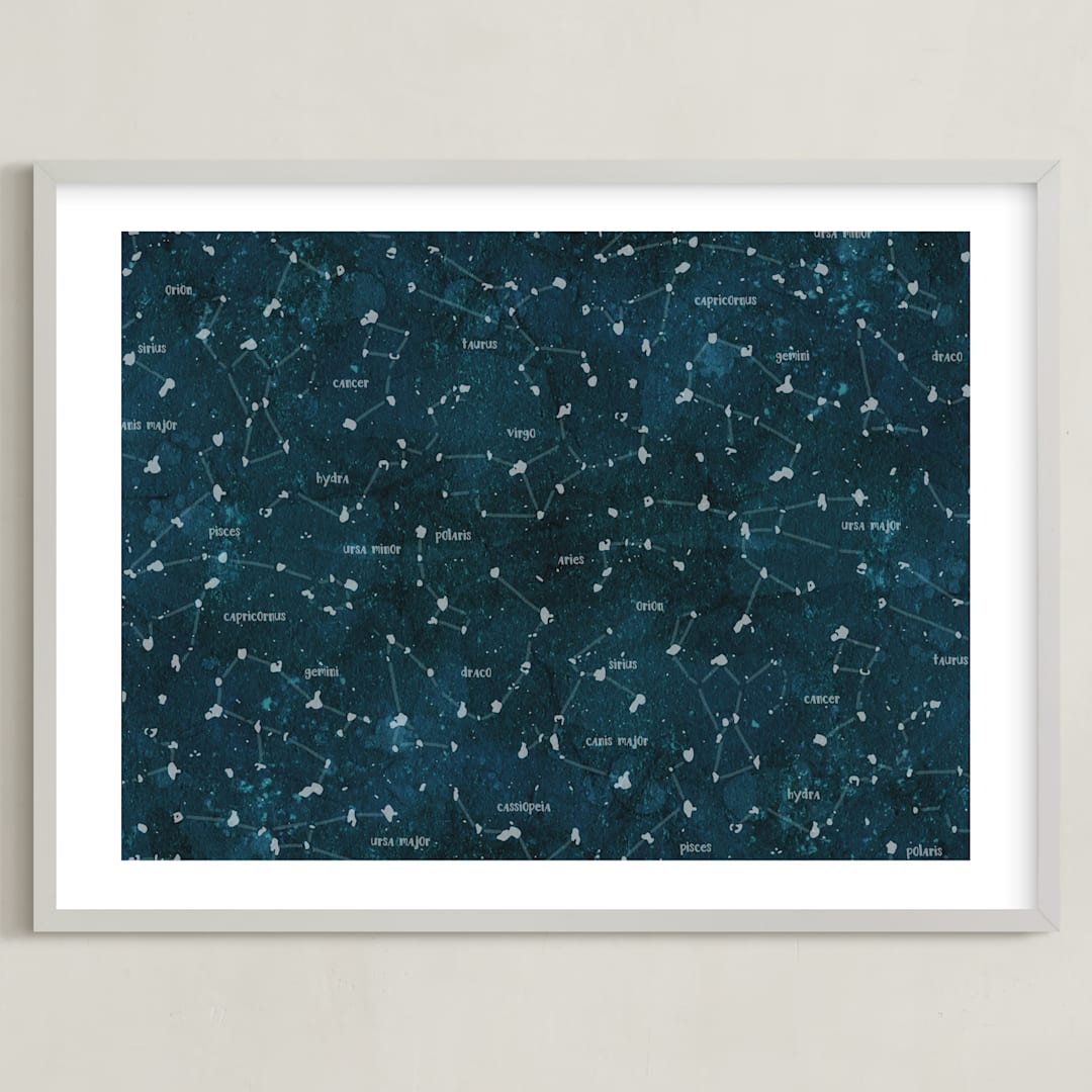 "Deep Space" - Art Print in Celestial by Meggy Masters - Framed