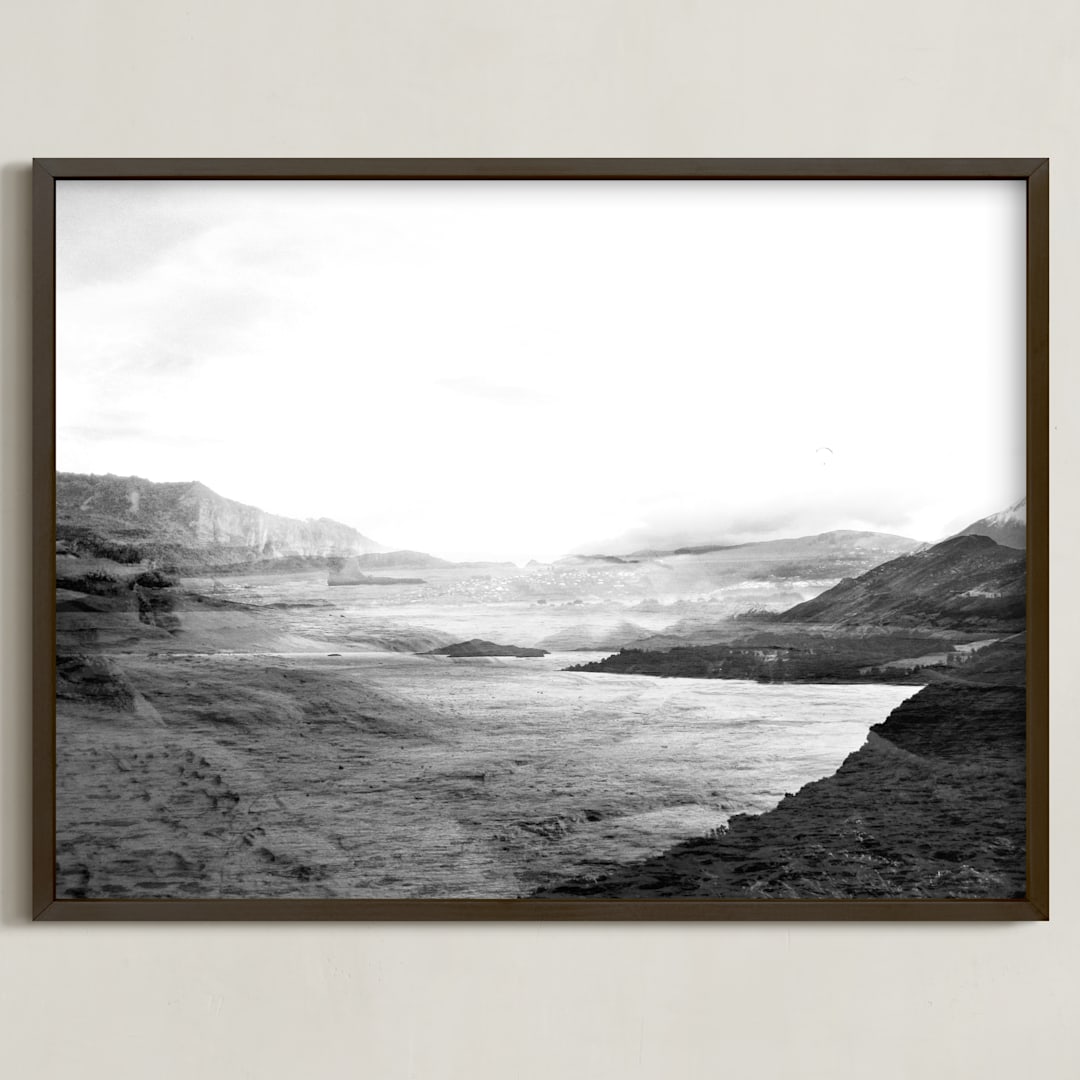 "Stormy Bay" - Art Print in Midnight by Bethan - Framed