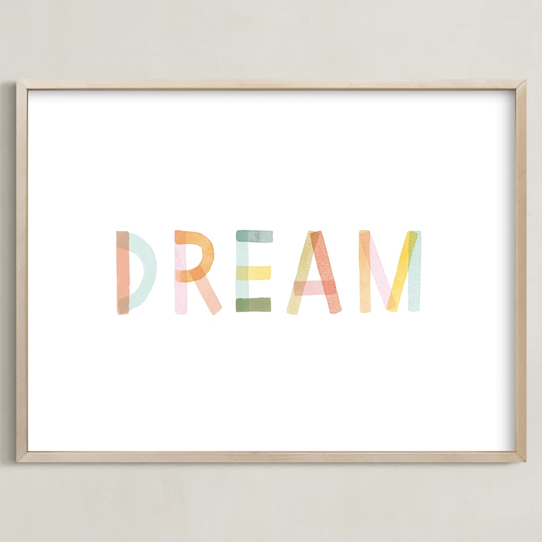 "Dreaming in color" - Art Print in White by Kelsey Carlson - Framed