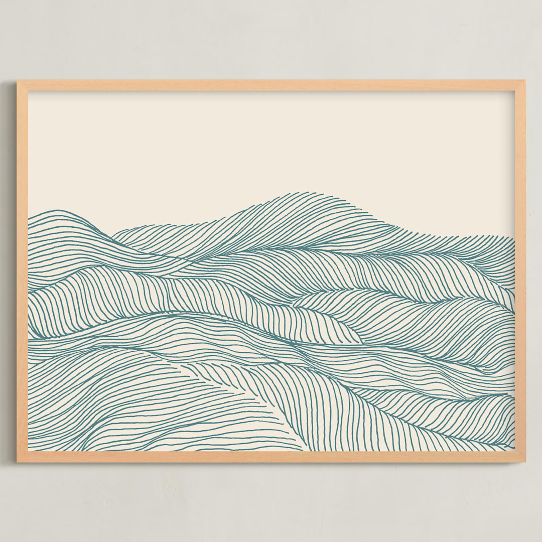 "Rolling Hills" - Art Print in Sage Hills by Jayne Alfieri - Framed