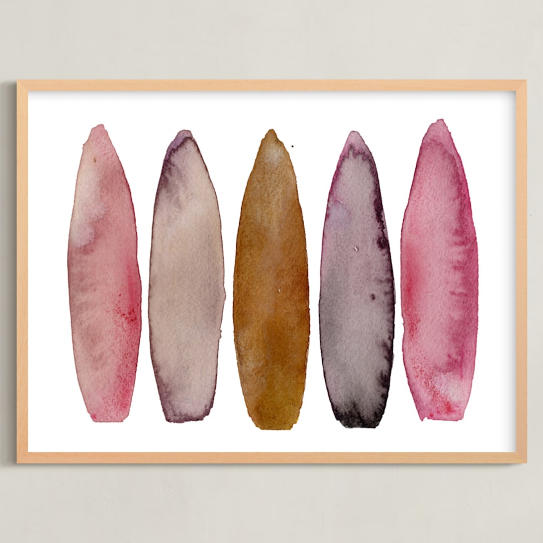 "board study (kilauea)" - Art Print in rose quartz by Kiana Lee - Framed