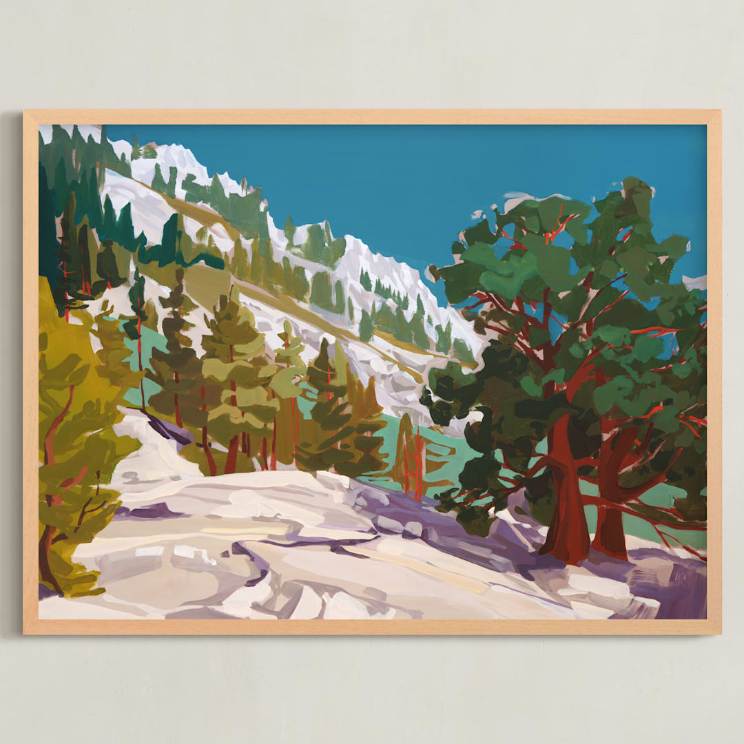 "Bright Ascent, 2" - Art Print in Lake Blue by Jess Franks - Framed