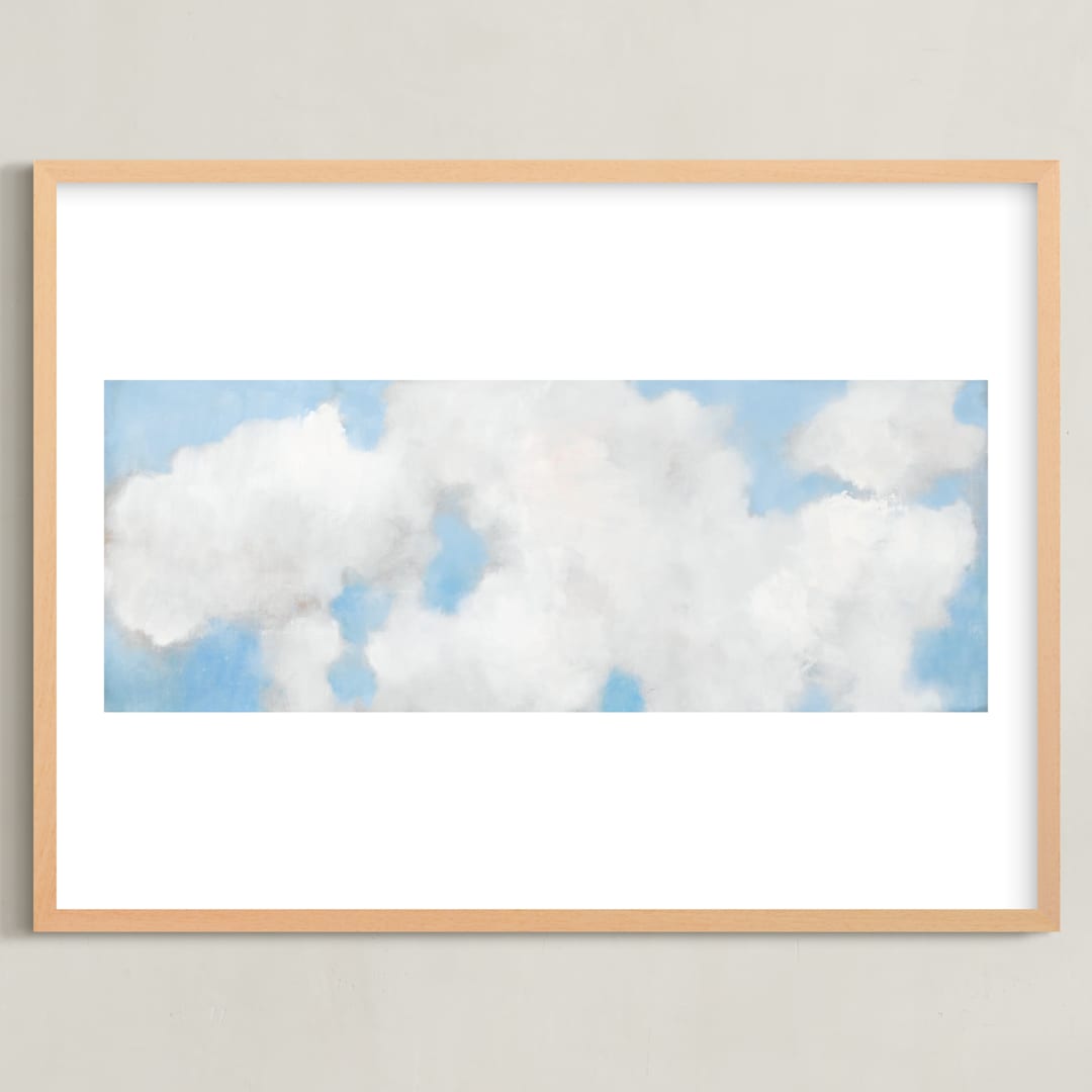 "Cumulus" - Art Print in White by Lynne Millar - Framed