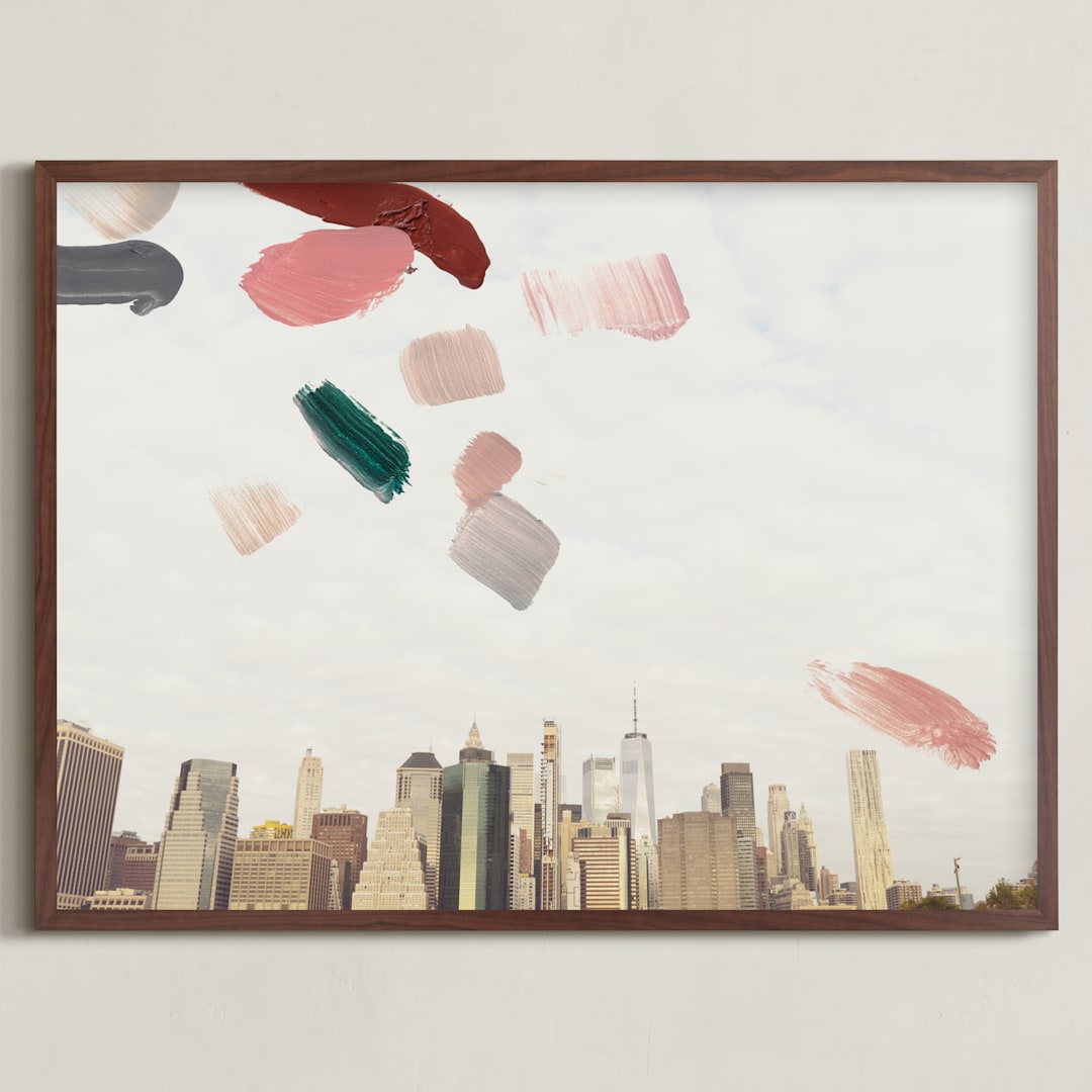 "Where are you going" - Art Print in Vintage Coral by jinseikou - Framed