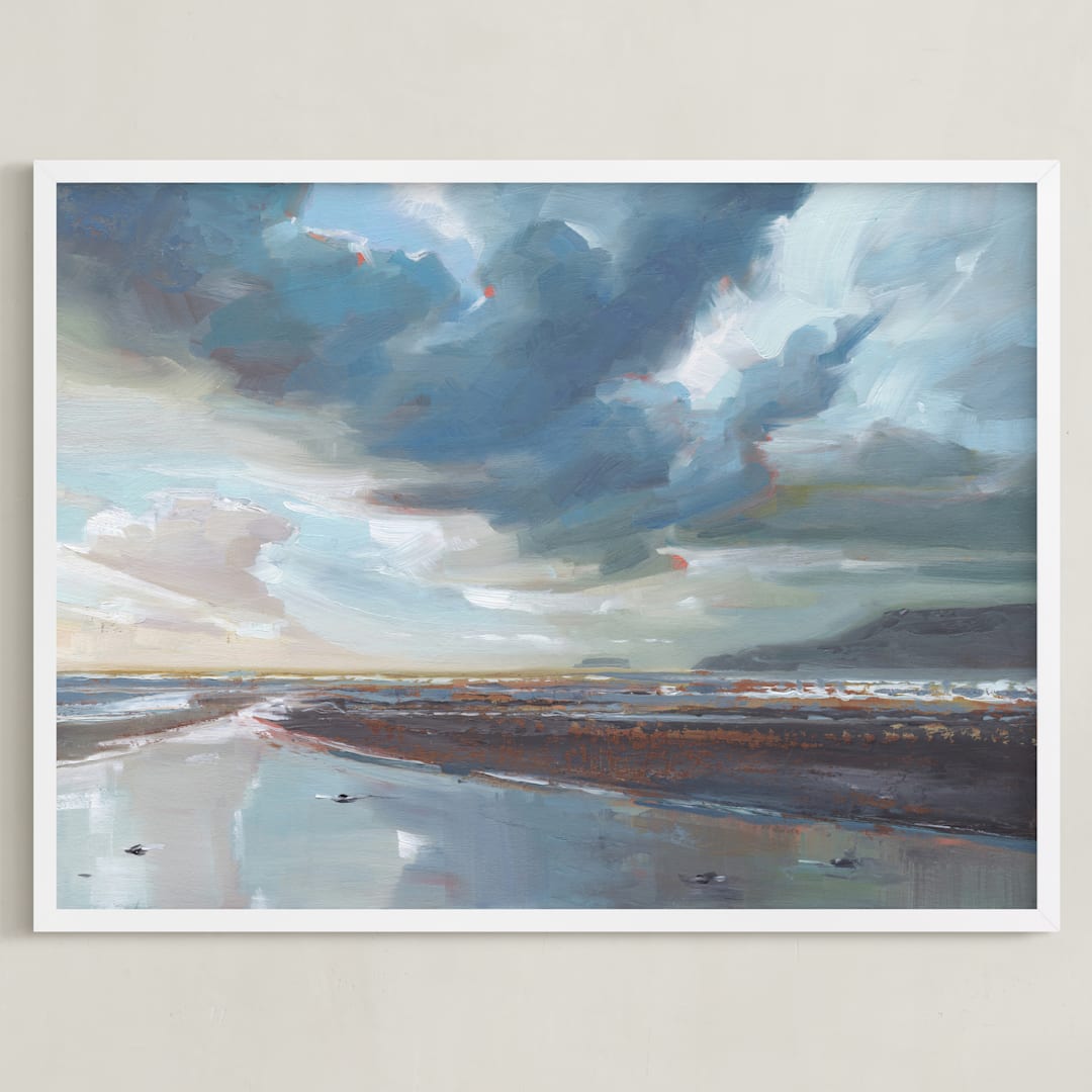 "Glossy Edge" - Art Print in Seaside by Khara Ledonne - Framed