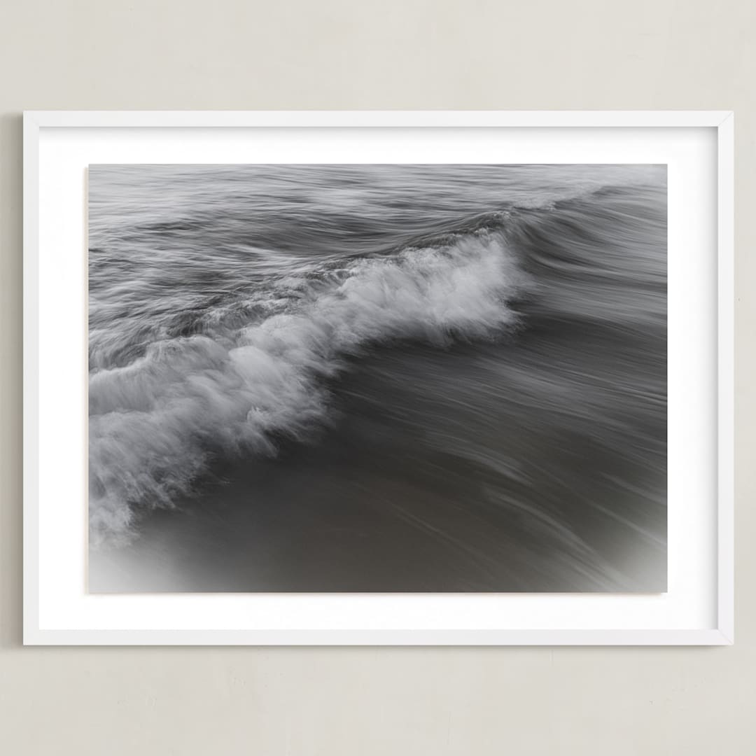 "The Uniqueness of Waves XLVI" - Art Print in Stormy Gray by Tal Paz-Fridman - Framed