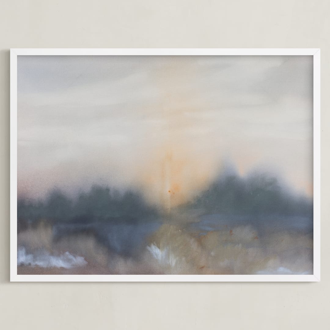 "Coming Into Focus" - Art Print in Mist Grey by Christa Kimble - Framed