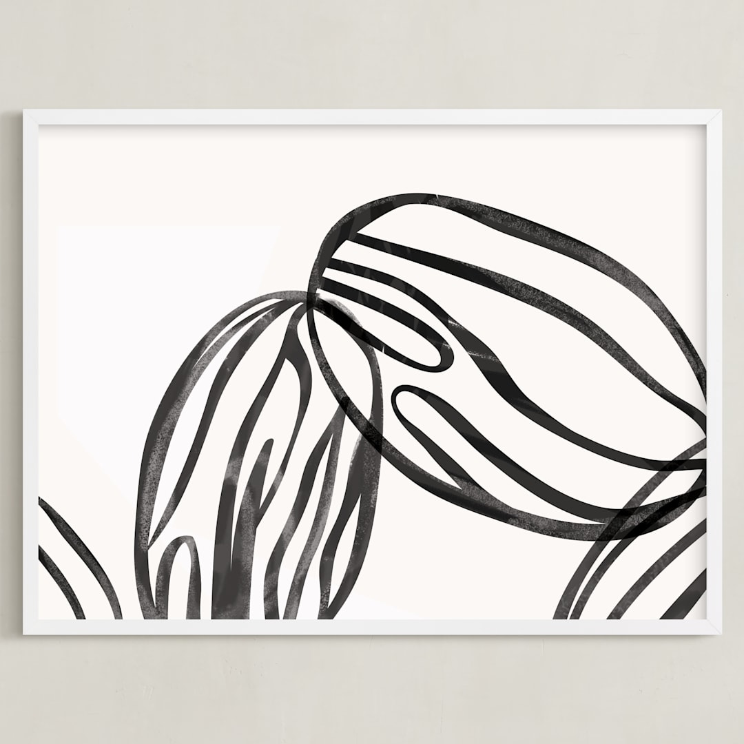 "almond milk" - Art Print in graphite by Carolyn MacLaren - Framed