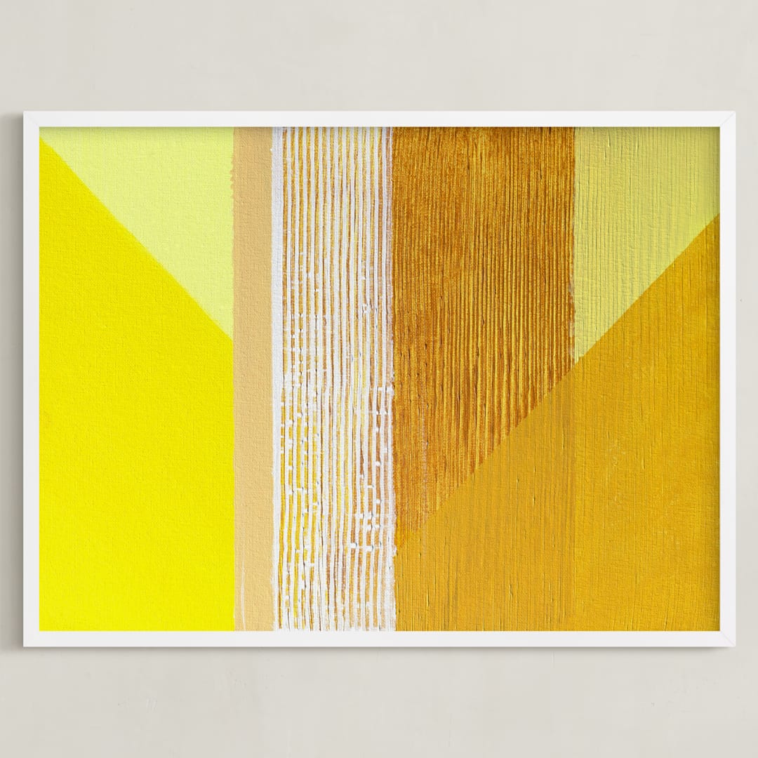 "Hues" - Art Print in Yellows by Jen Florentine - Framed