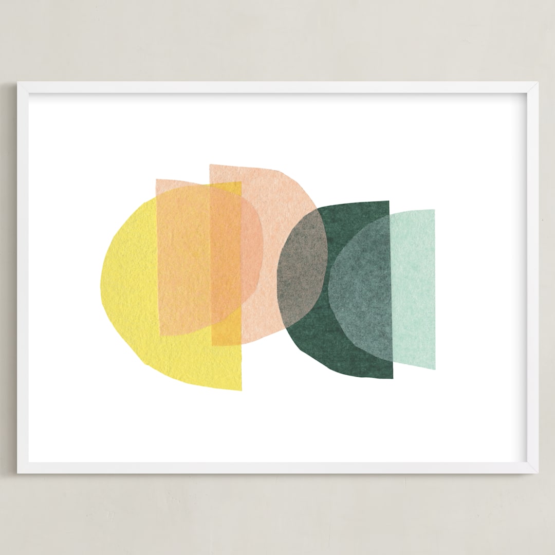 "paper melody" - Art Print in citrus by Carrie Moradi - Framed