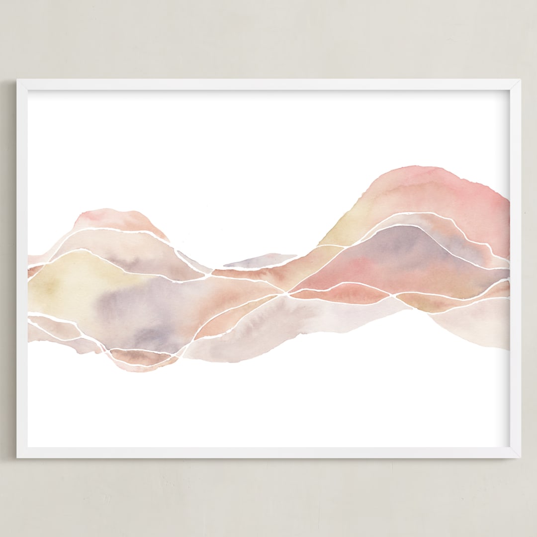 "Palm Desert" - Art Print in Pink Moment by Jennifer Daily - Framed