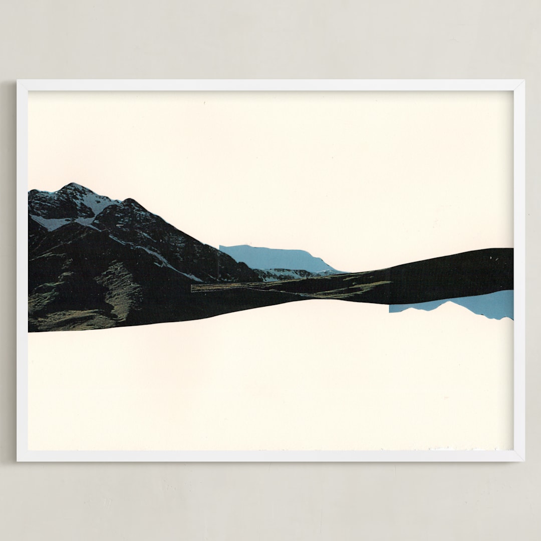 "Spliced Landscape 1" - Art Print in Blue Topaz by Melinda Laszczynski - Framed