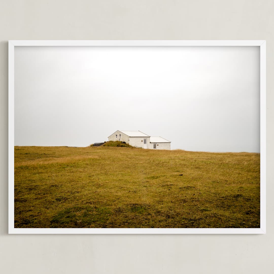 "Shelter" - Art Print in White by Monica Gussow - Framed