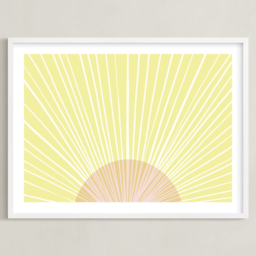 "Pastel Sunrise" - Art Print in Sunshine by Kerry Doyle - Framed