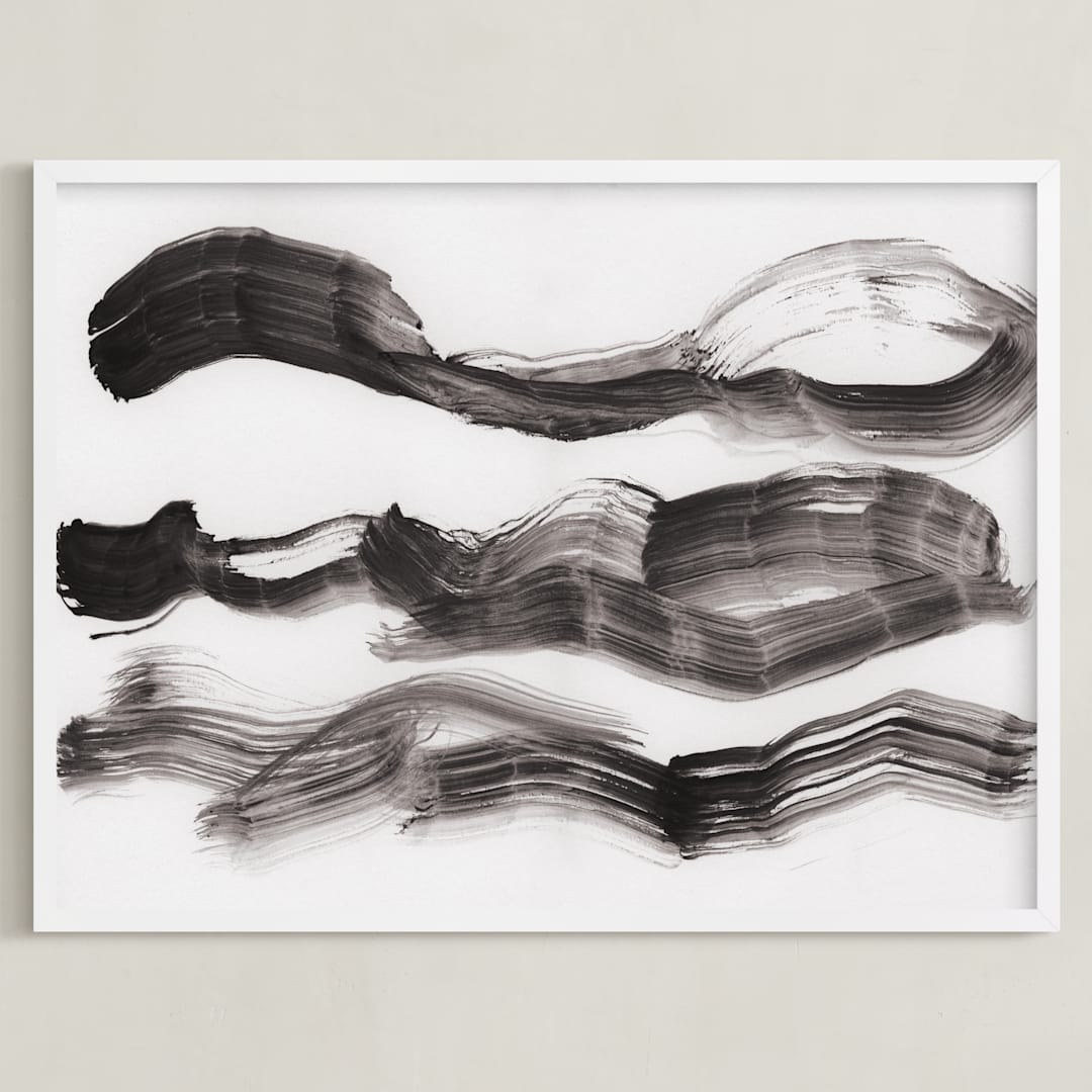 "Lost in Thought" - Art Print in Charcoal by Melanie Severin - Framed