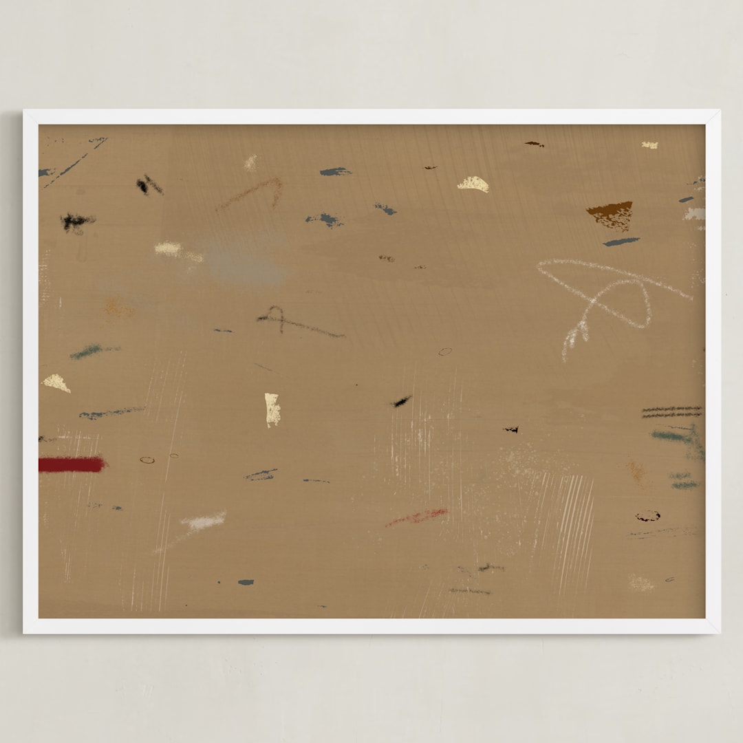 "Room 2" - Art Print in Beige by Shiho Whitehead - Framed