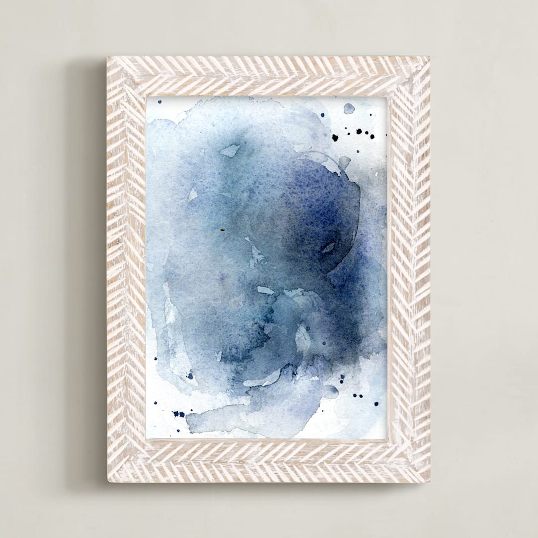 "Capri Waves" - Art Print in Ocean Blue by Paper Raven Co. - Framed