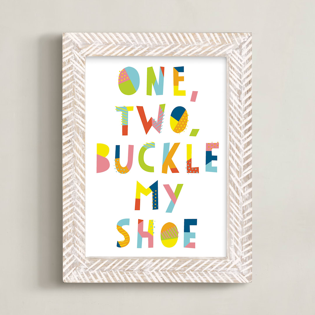 "Buckle My Shoe" - Art Print in Rainbow by Ariel Rutland - Framed