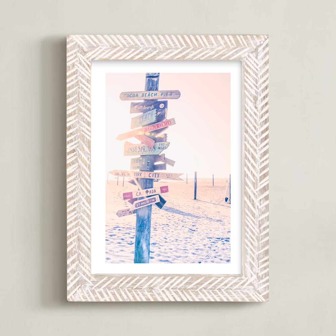 "Summer Getaway" - Art Print in Himalayan Pink Salt by Rega - Framed