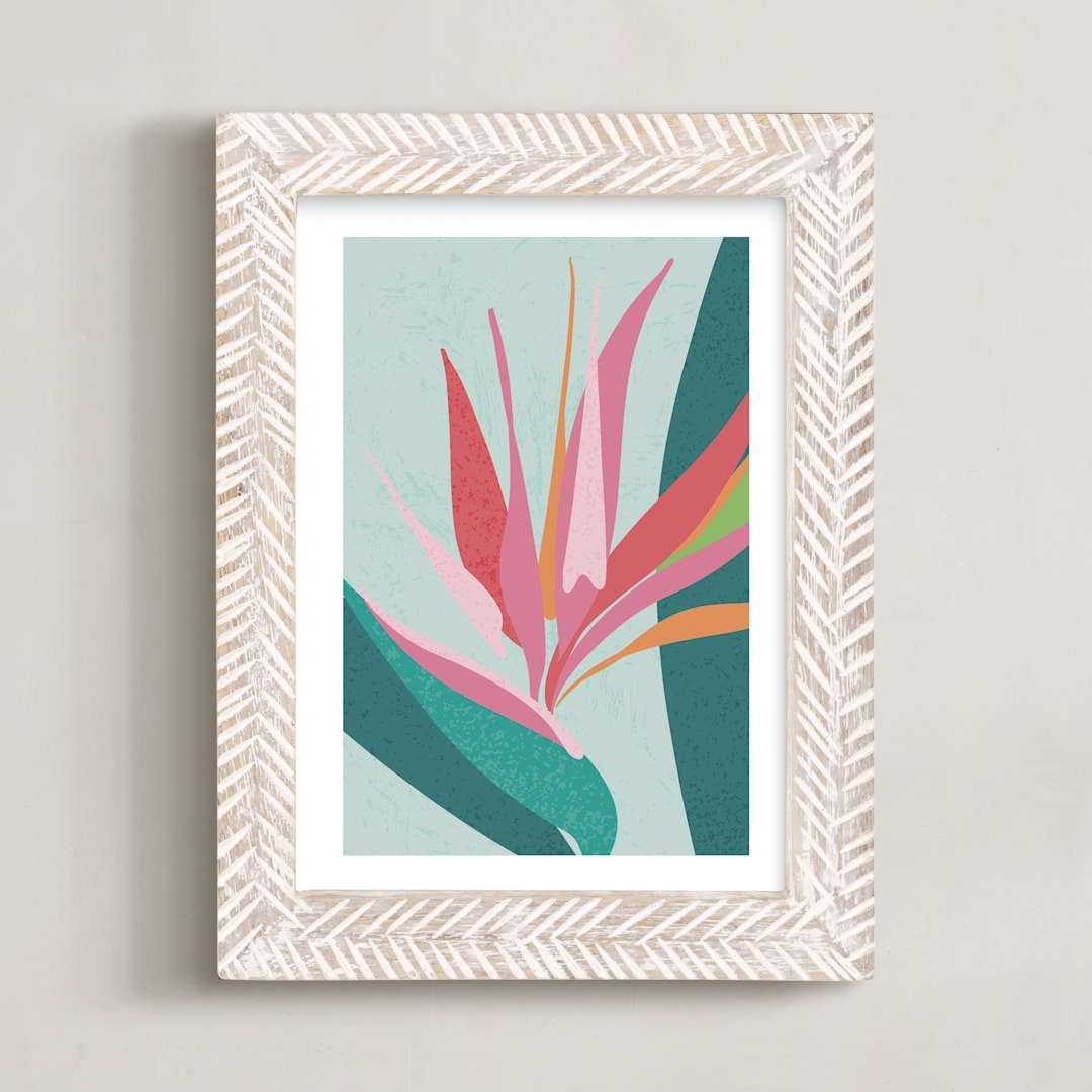 "Floralia" - Art Print in Turquoise by Tamara Hilje - Framed