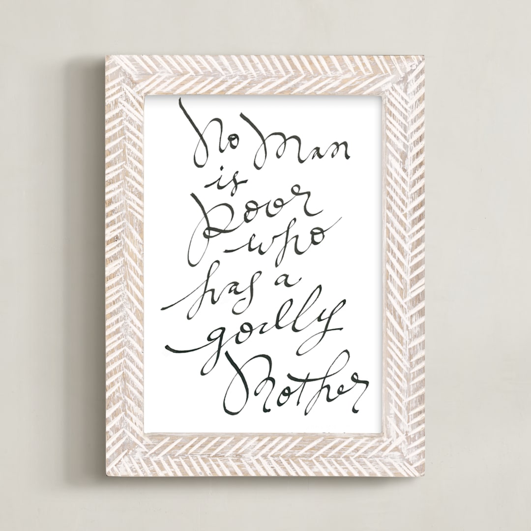 "Mother" - Art Print in modern calligraphy by Natalie Groves - Framed