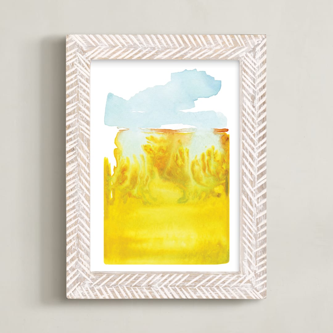 "Broken Series 2" - Art Print in Yellow by Chelsey Scott - Framed