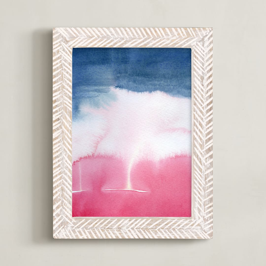 "The Calm" - Art Print in Stormy Blue by Chelsey Scott - Framed