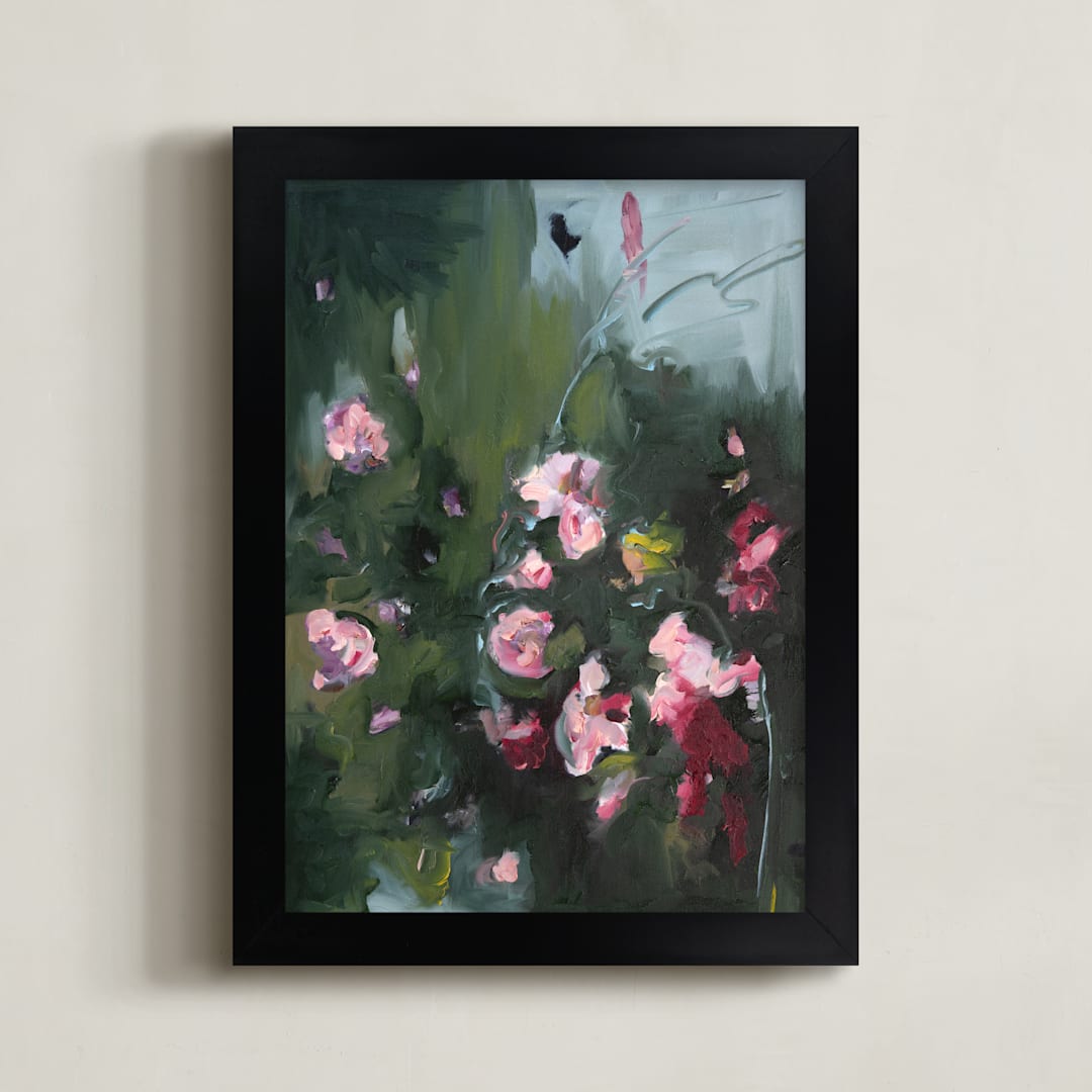 "Dancing in the Green" - Art Print in Green by Mary Ketch - Framed