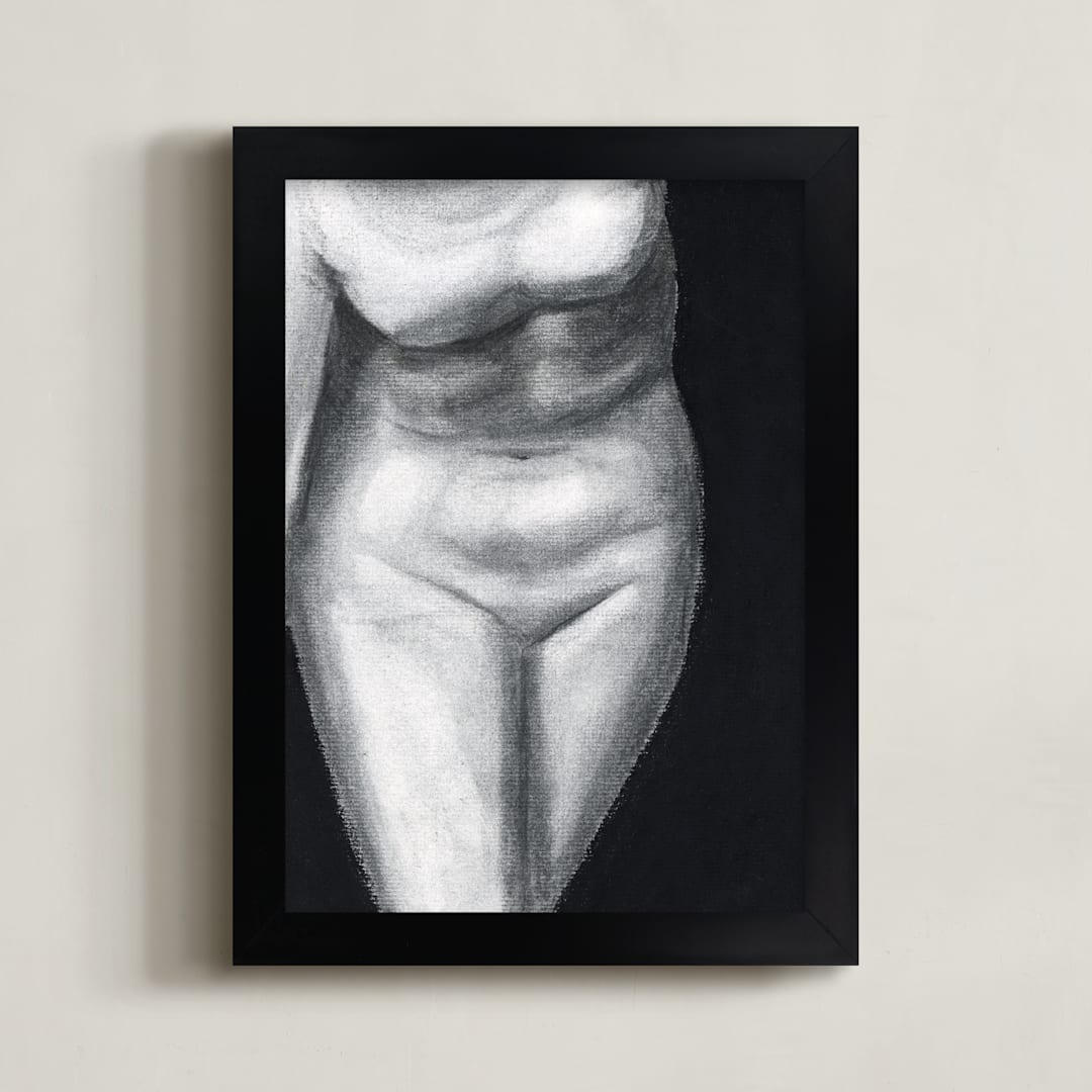 "Undefined" - Art Print in charcoal by Lindsay Megahed - Framed