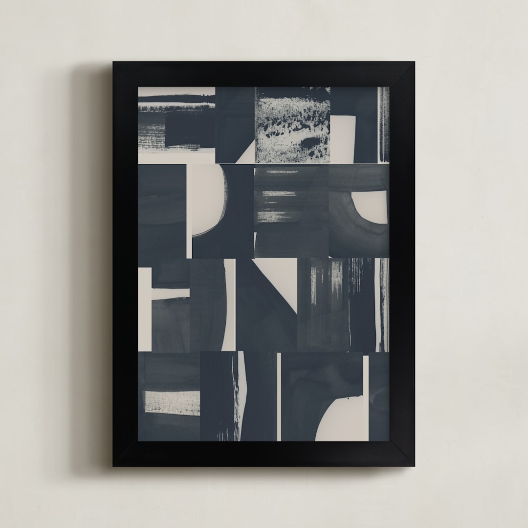 "Monochrome" - Art Print in Black by Lena Erysheva - Framed
