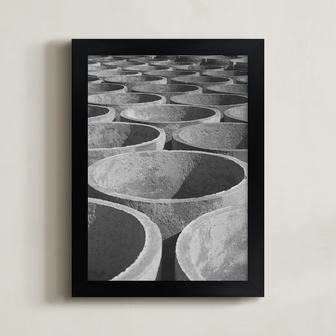 "concrete cylinders" - Art Print in Stone by Alaric Yanos - Framed