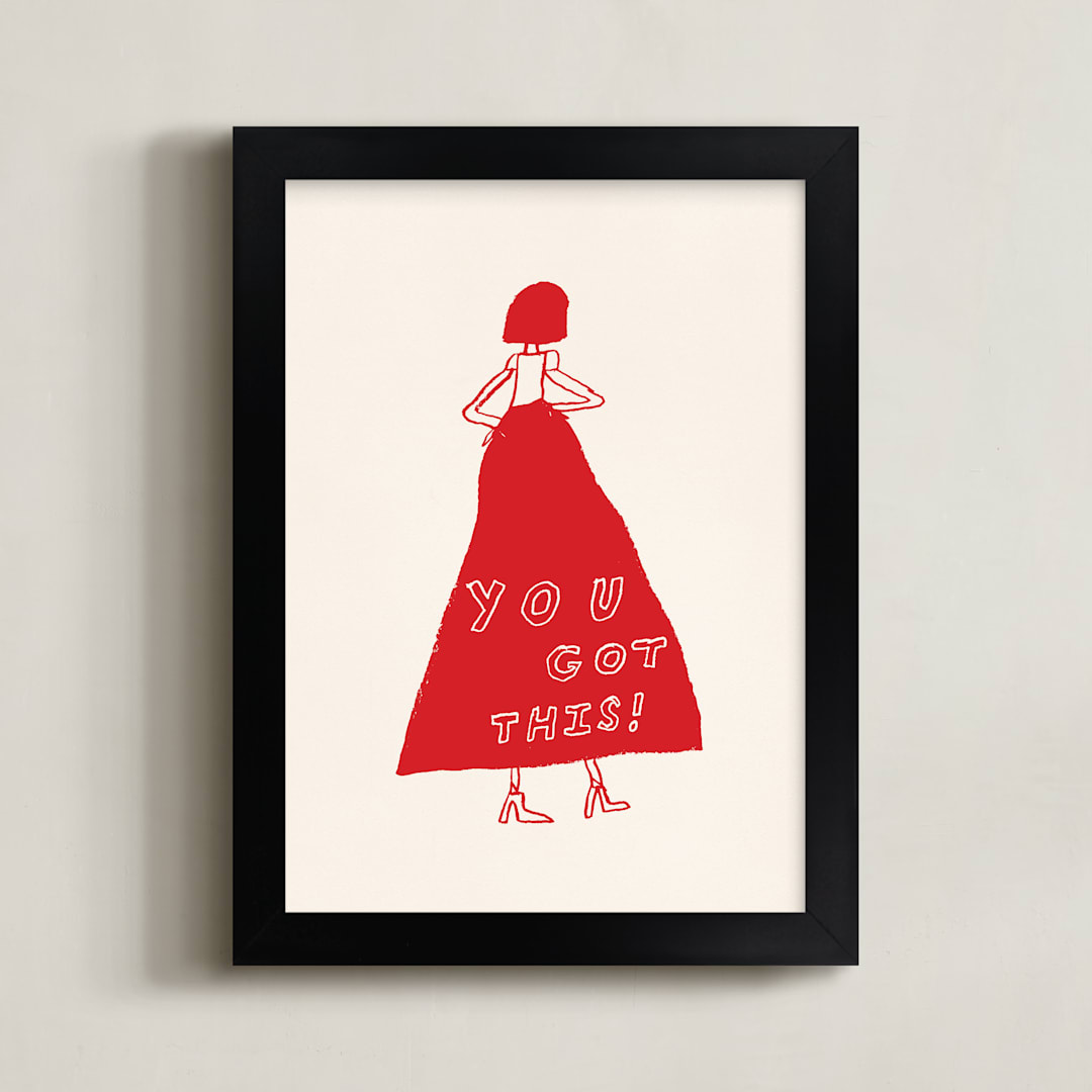 "You Got This" - Art Print in Power Red by Elliot Stokes - Framed