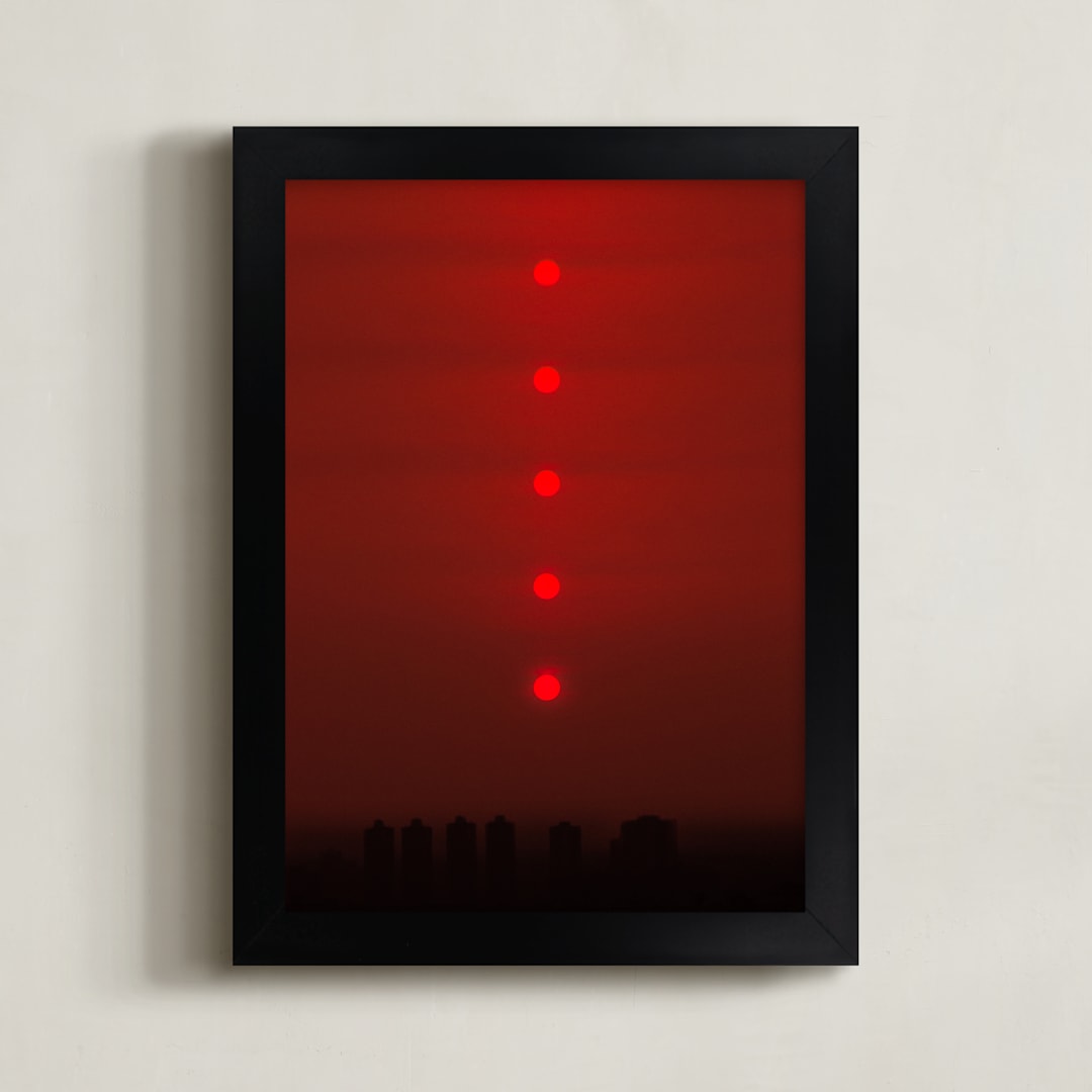 "Sun in the dust" - Art Print in Bloody Sky by Arash Fattahi Acosta - Framed