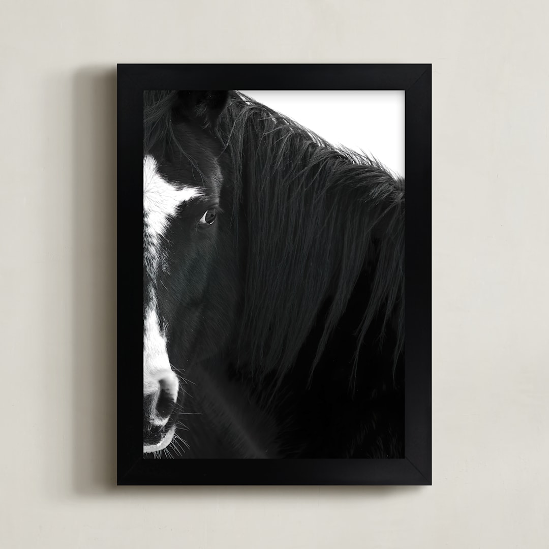 "Believe" - Art Print in Deep Black by Leslie Le Coq - Framed