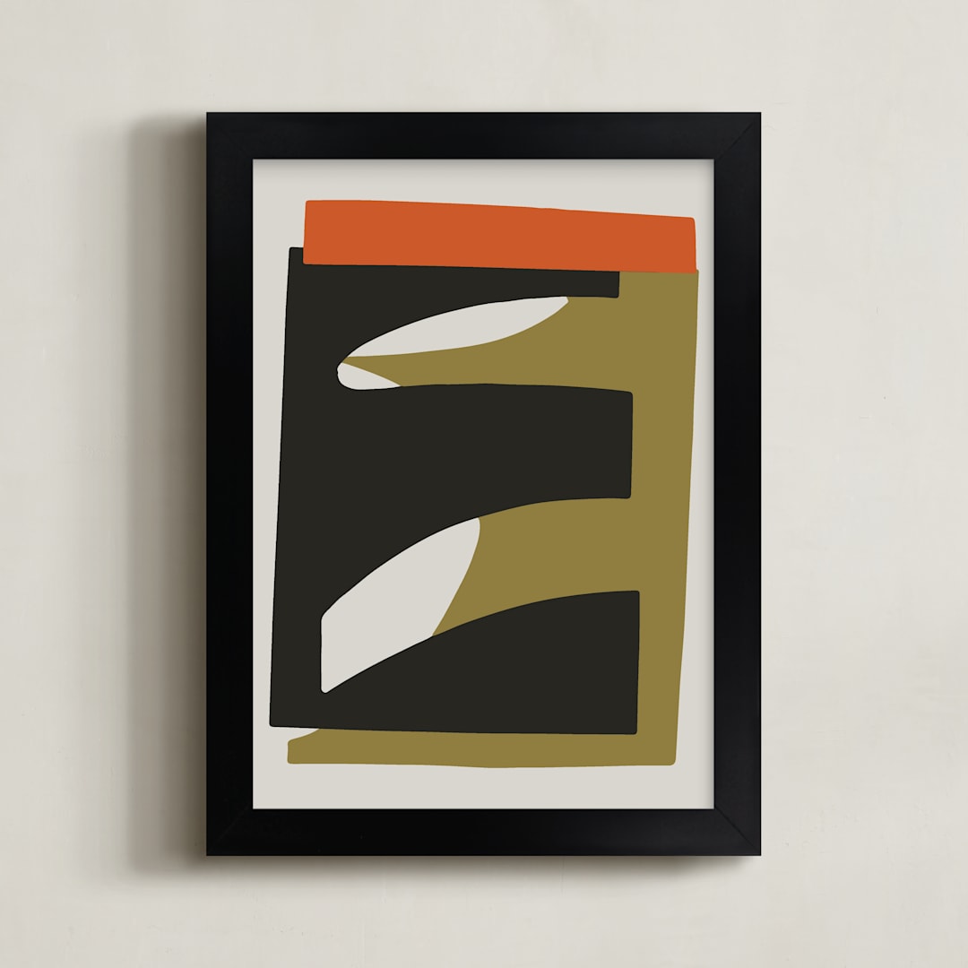 "Dual Perspectives 1" - Art Print in Subtle Earth by Stefania Copertini - Framed