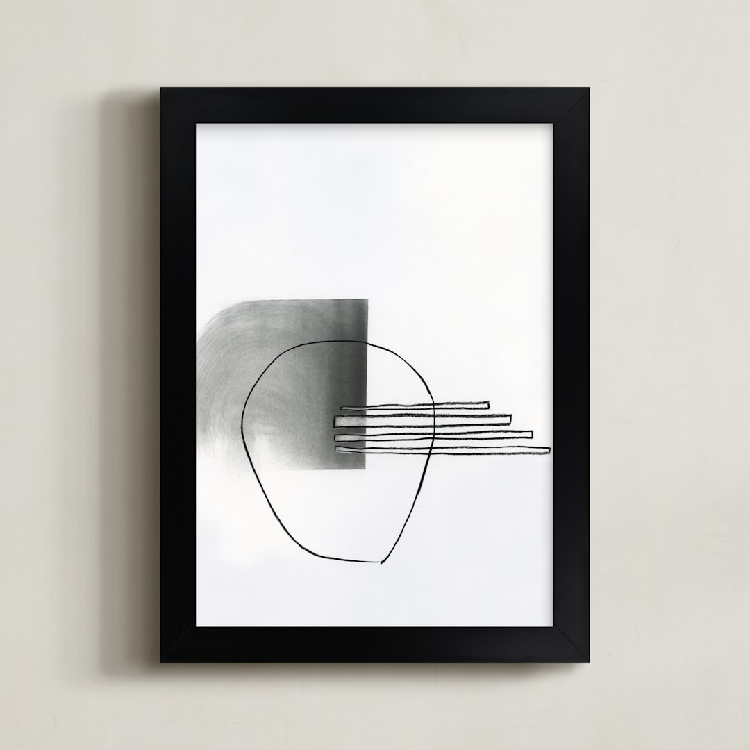 "Abstract drawing II" - Art Print in White by Kirsta Benedetti - Framed