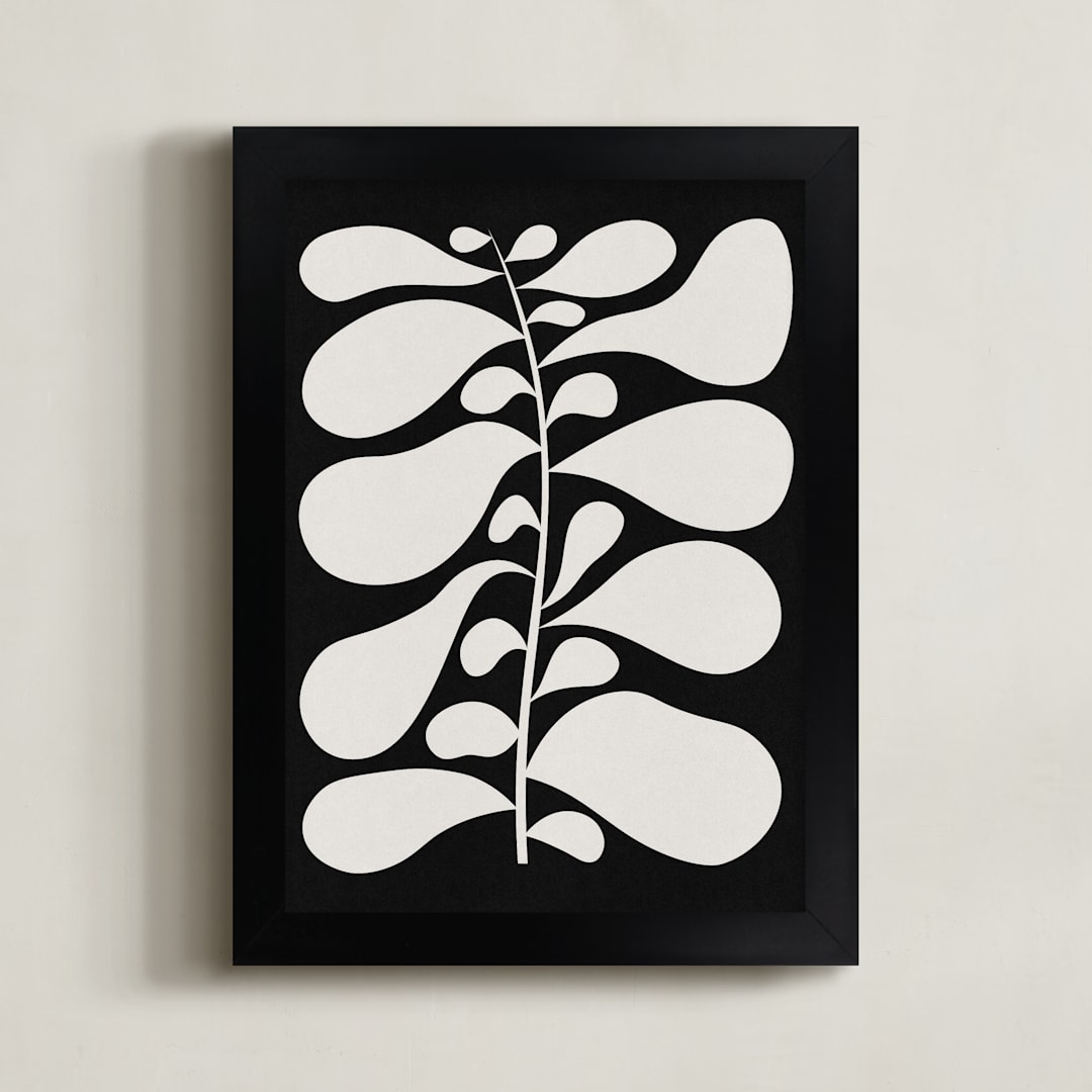 "Black Plant II" - Art Print in Chalkboard Black by Alisa Galitsyna - Framed