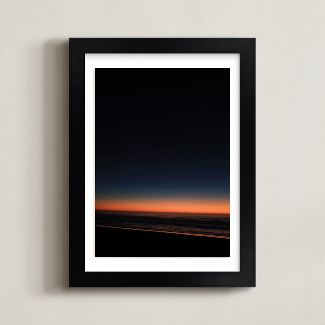 "Night Fall" - Art Print in Sunset Orange by Dani Adams - Framed