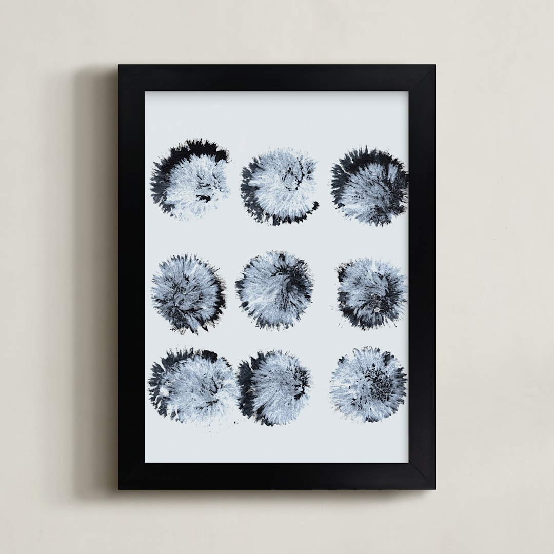 "they hold the snow" - Art Print in Ice by bari wieselman schulman - Framed