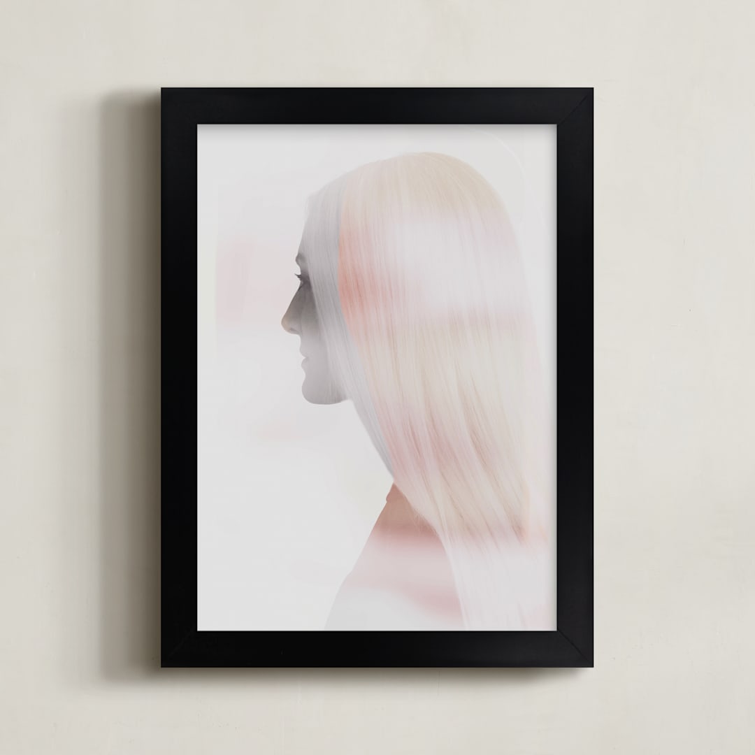 "portrait of a lady" - Art Print in fallow by Maja Cunningham - Framed