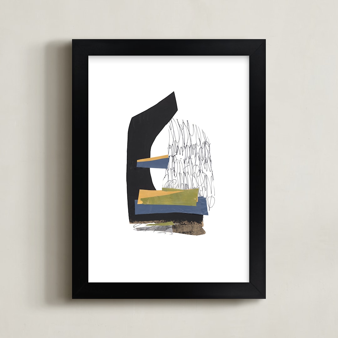"Stacked Up" - Art Print in Ebony Moss by Pippin Schupbach - Framed