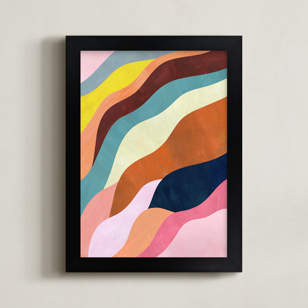"Natural Fluctuation II" - Art Print in Dusty Rose by melanie mikecz - Framed