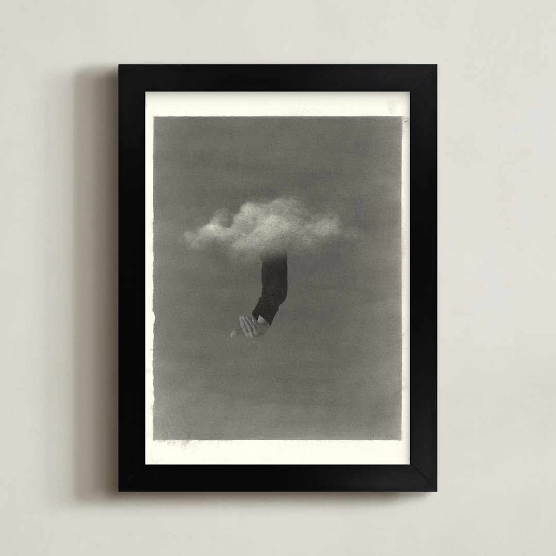 "Rene" - Art Print in Moody Grey by jinseikou - Framed