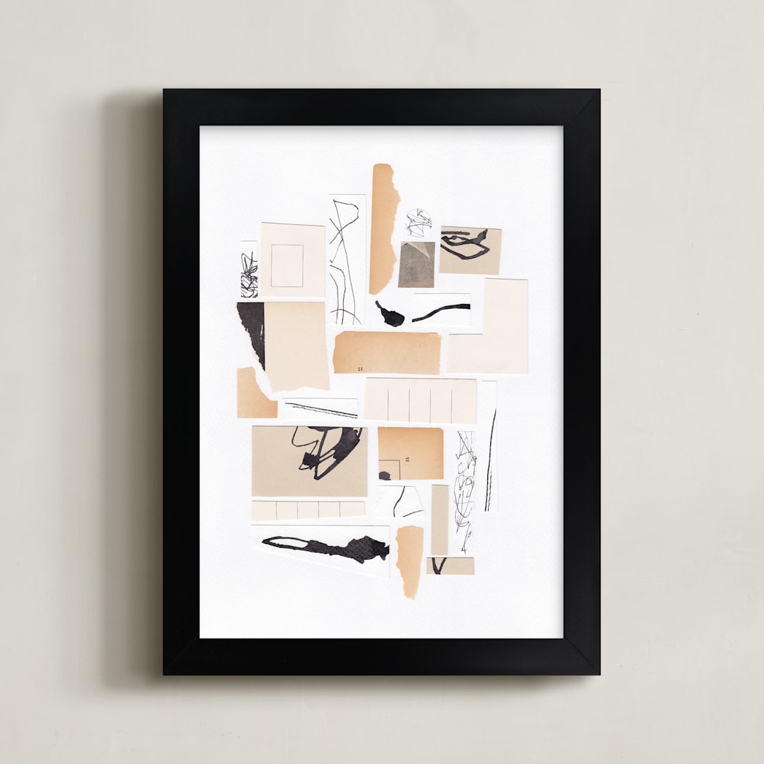 "Organized Chaos" - Art Print in Sand Beige by Alisa Galitsyna - Framed