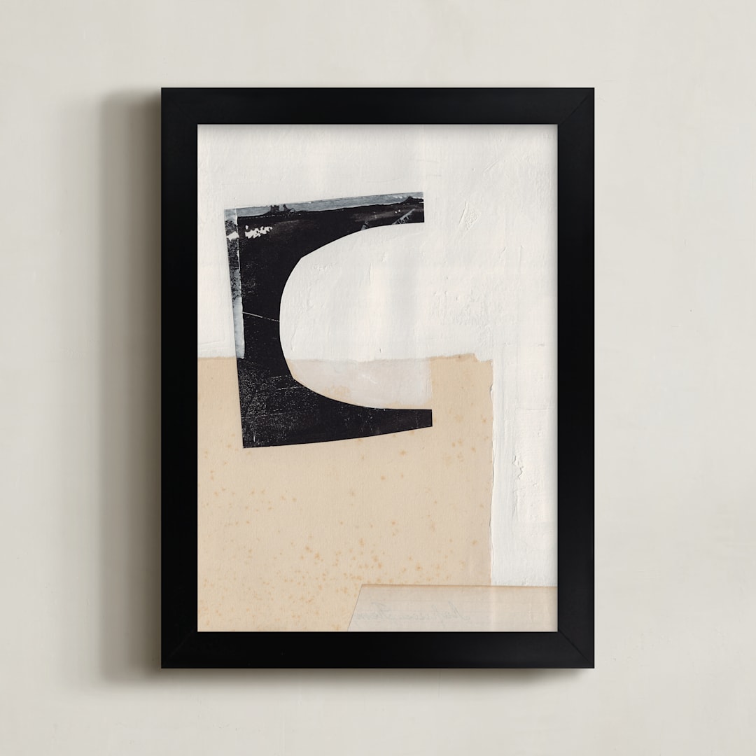 "Magnetic Fit 1" - Art Print in Pale Sand Beige by Alisa Galitsyna - Framed