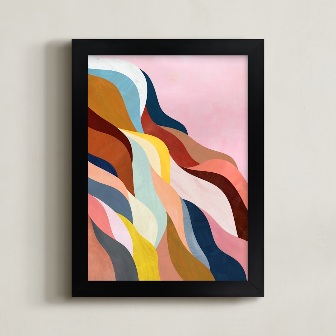 "Natural Fluctuation I" - Art Print in Dusty Rose by melanie mikecz - Framed