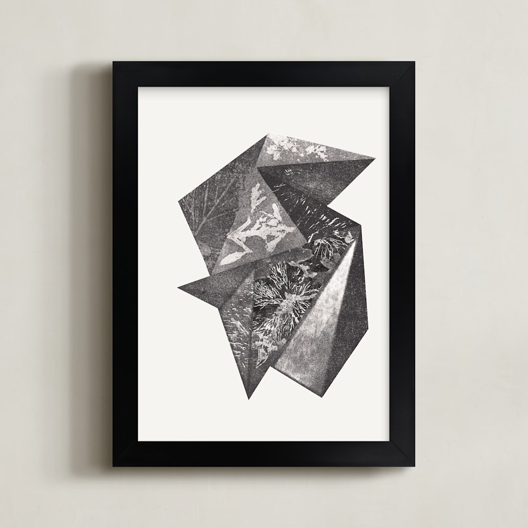 "Aquatinta" - Art Print in Black and grey by Oana Prints - Framed