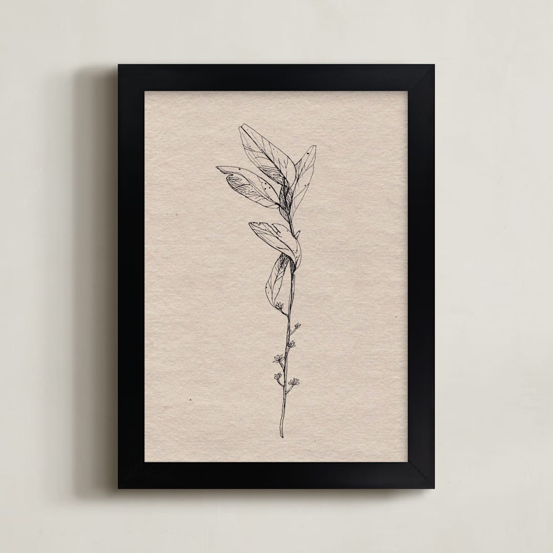 "Dancing Branches" - Art Print in Brown Paper by Andrea Rose - Framed