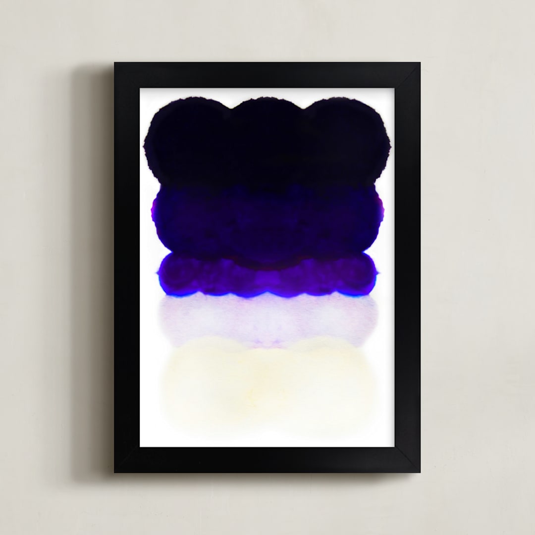 "Night Cap" - Art Print in Night Blue by HAPI ART - Framed